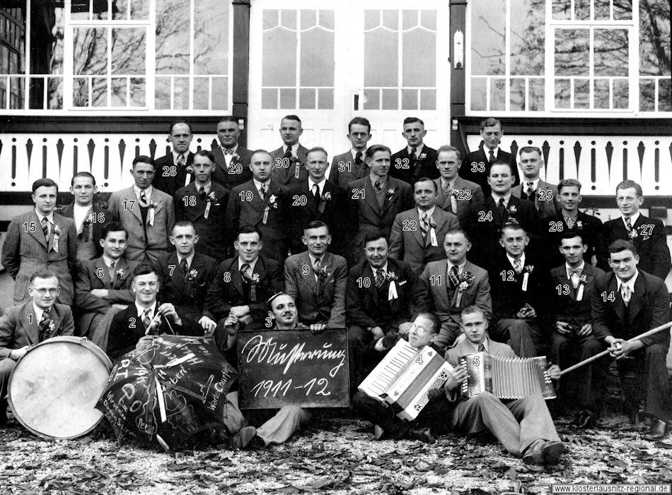 1939 Musterung der Geburtsjahrgänge 1911 und 1912 - aufgenommen vor dem Hotel & Restaurant "Waldhaus zu Köppe".